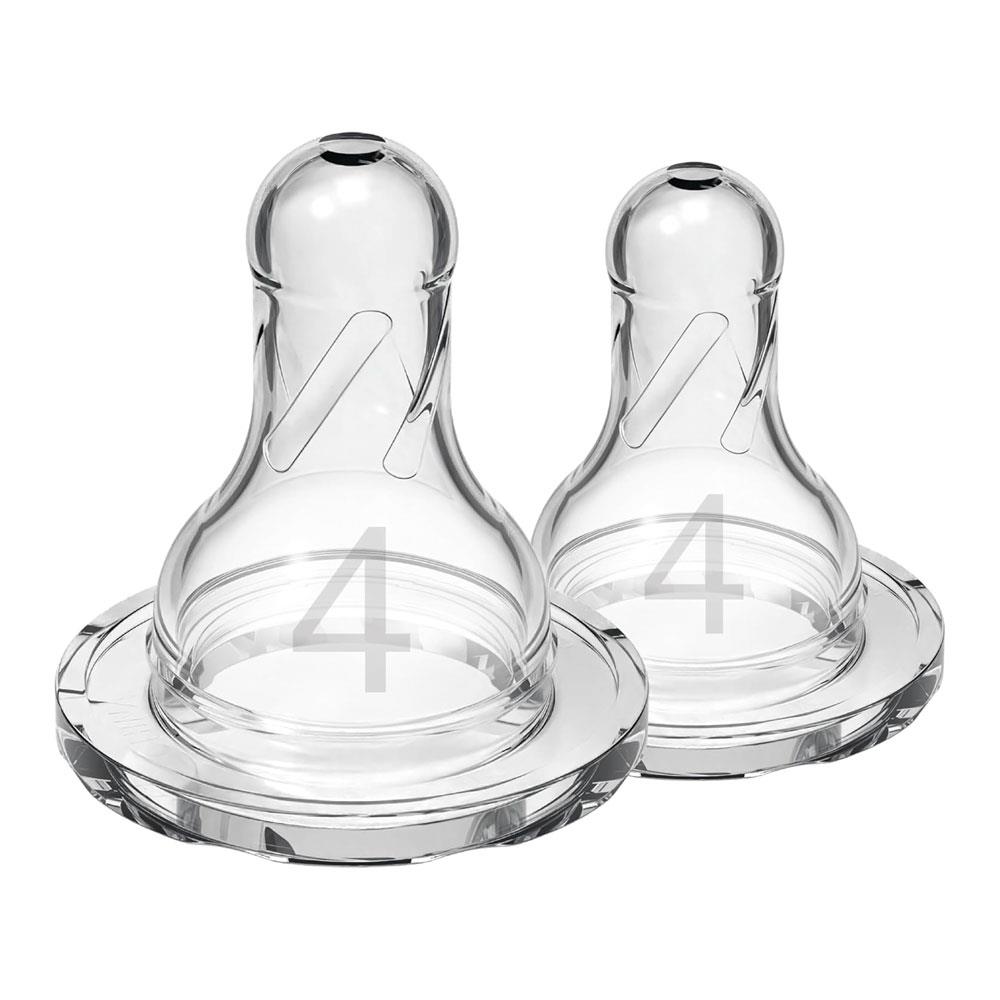 Dr. Brown's Options+ Natural Flow Narrow Neck Teat Level 4 9 Months+ 2 Pack - Clear