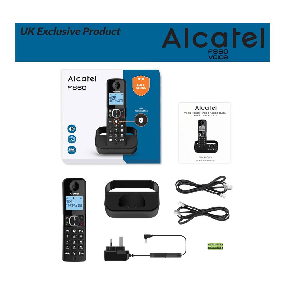 Alcatel F860 Single Cordless Phone - Black - Image 4