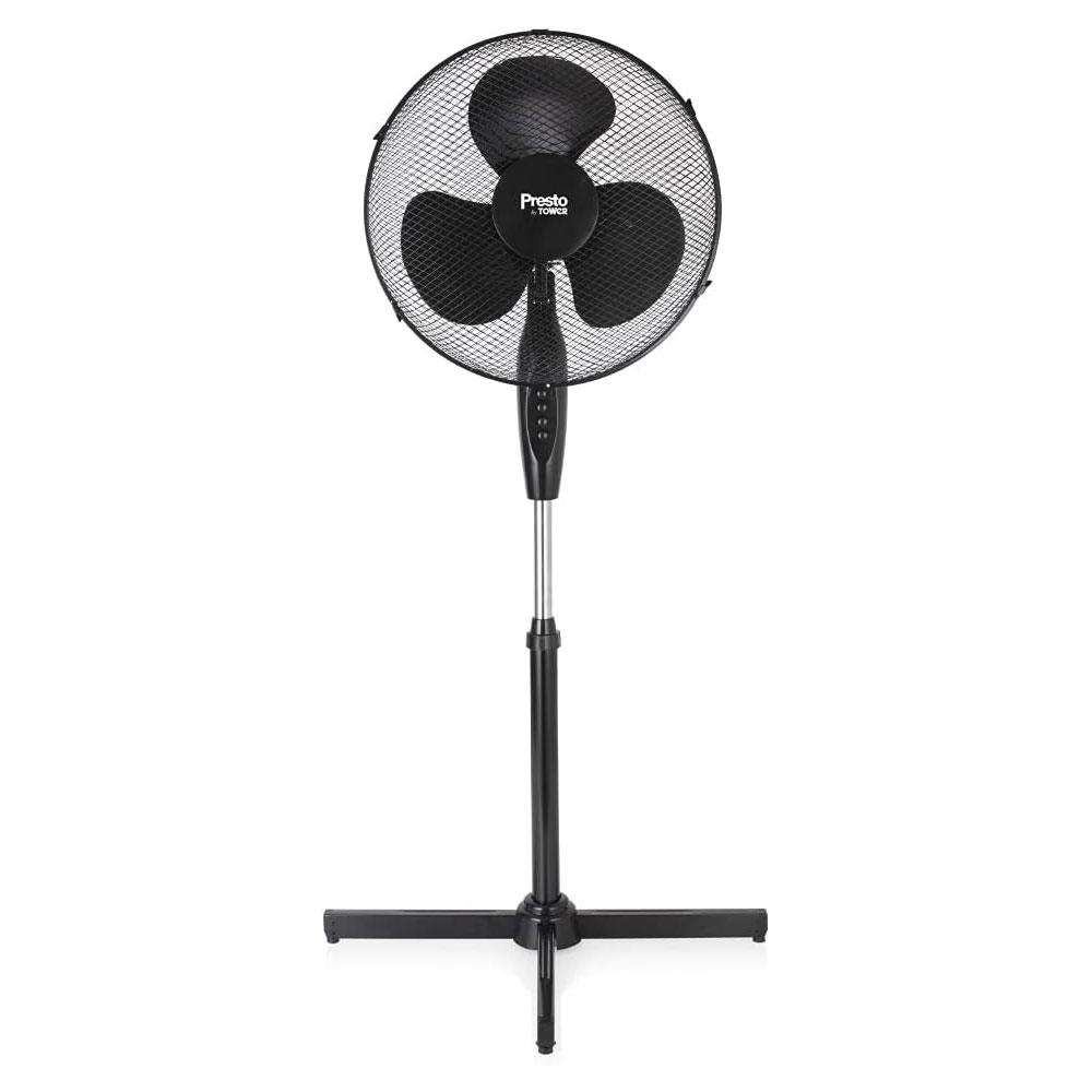 Tower Presto 16 Inch Pedestal Fan 3 Speed Settings 40W - Black