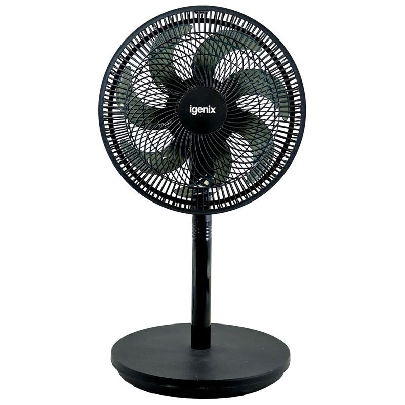 Igenix 12 Inch Pedestal Fan 7 Blades Oscillation 3 Speed Settings - Black - Image 3