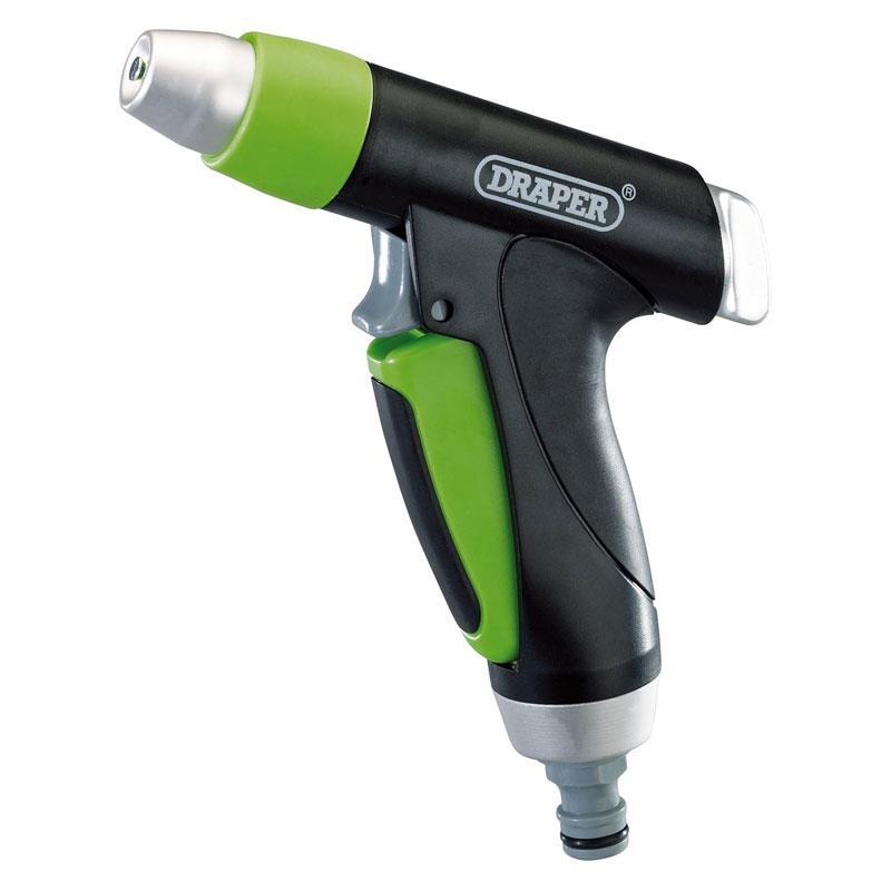 Draper Adjustable Jet Spray Gun Garden Watering Hose Gun Green/Black