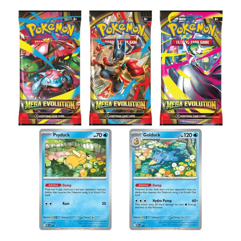 Pokemon TCG Mega Evolution 3 Pack Blister ME01 Golduck - Image 4