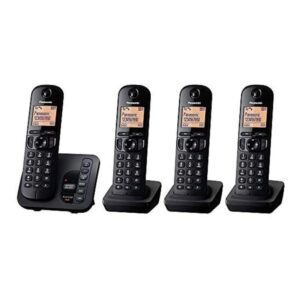 Panasonic Digital Cordless Answer Phone With Nuisance Calls Block Hands-Free Speakerphone ECO Mode Quad Handset Pack