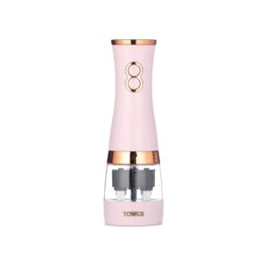 Tower Duo Electric Salt and Pepper Mill Set in Marshmallow Pink and Rose Gold