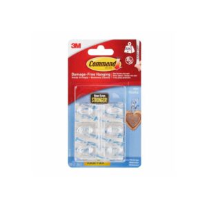3M Command Mini Hooks Clear Value Pack – 18 Hooks & 24 Strips