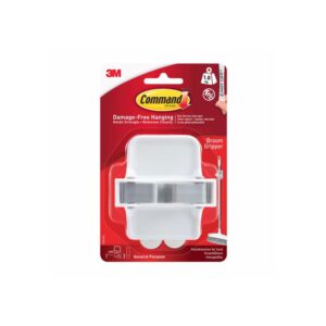 3M Command Broom Gripper Large in White for Damage-Free Wall Mounting