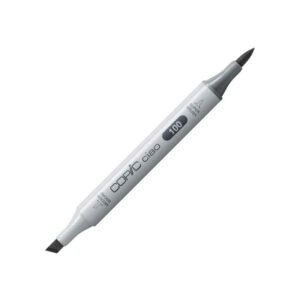 Copic Ciao Marker Pen Colour 100 Black Dual Tip Brush and Chisel