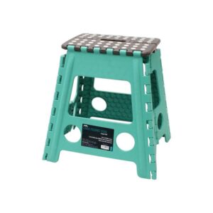 JVL folding step stool large plastic turquoise grey