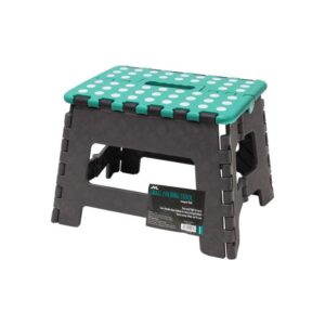 JVL small folding step stool lightweight plastic grey turquoise