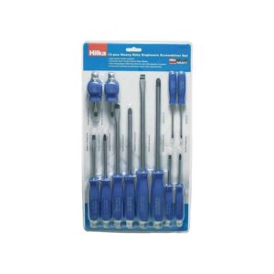 Hilka Tools 12 piece heavy duty screwdriver set with pozi and slotted blades