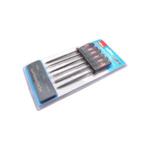 Hilka Tools 6 piece warding file set 100mm soft grip handle