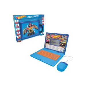 Lexibook Hot Wheels bilingual educational laptop for kids blue