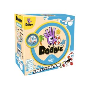 Asmodee Dobble Waterproof family card game box and cards