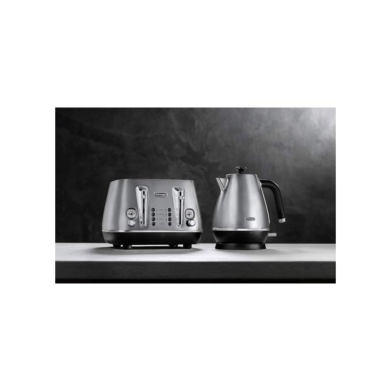 Delonghi Distinta X 4 Slice Toaster Dual Browning Control Reheat/Defrost/Bagel Function Brushed Stainless Steel 1800W Silver - Image 5