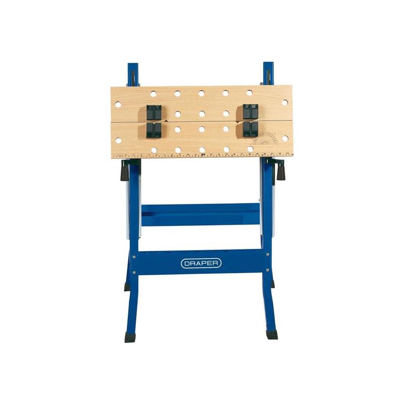 Draper Fold Down Workbench 605 x 640 x 785mm Blue/Brown - Image 3