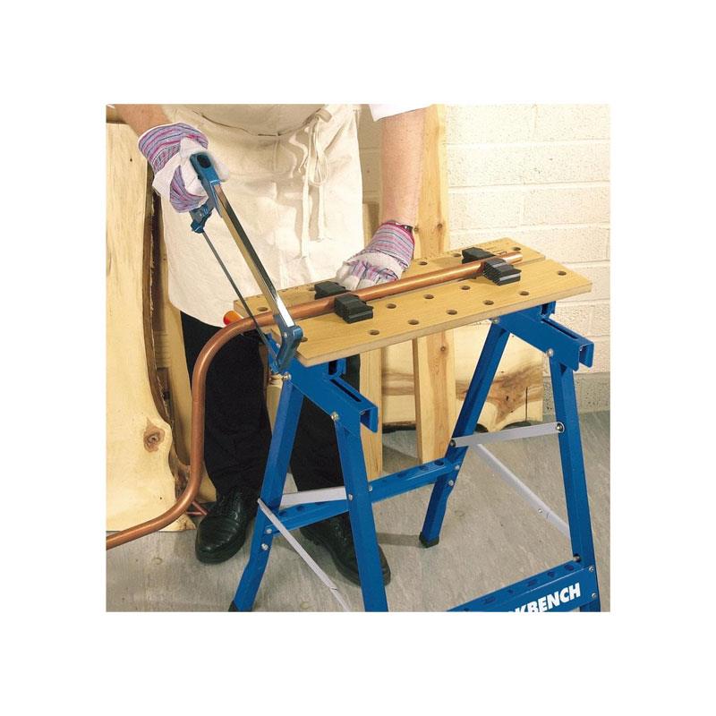 Draper Fold Down Workbench 605 x 640 x 785mm Blue/Brown - Image 4