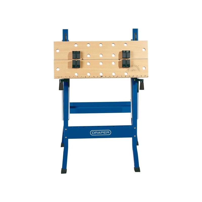 Draper Fold Down Workbench 605 x 640 x 785mm Blue/Brown - Image 5
