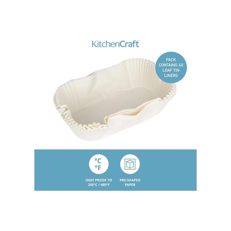KitchenCraft Loaf Tin Liners Non Stick Cake And Bread Tin Paper Pack of 40 White - Image 4