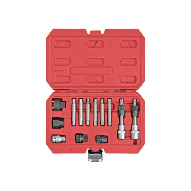 Hilka Tools Alternator Clutch Free Wheel and Pulley Repair Removal Tool Set 13 Piece Chrome Vanadium Silver