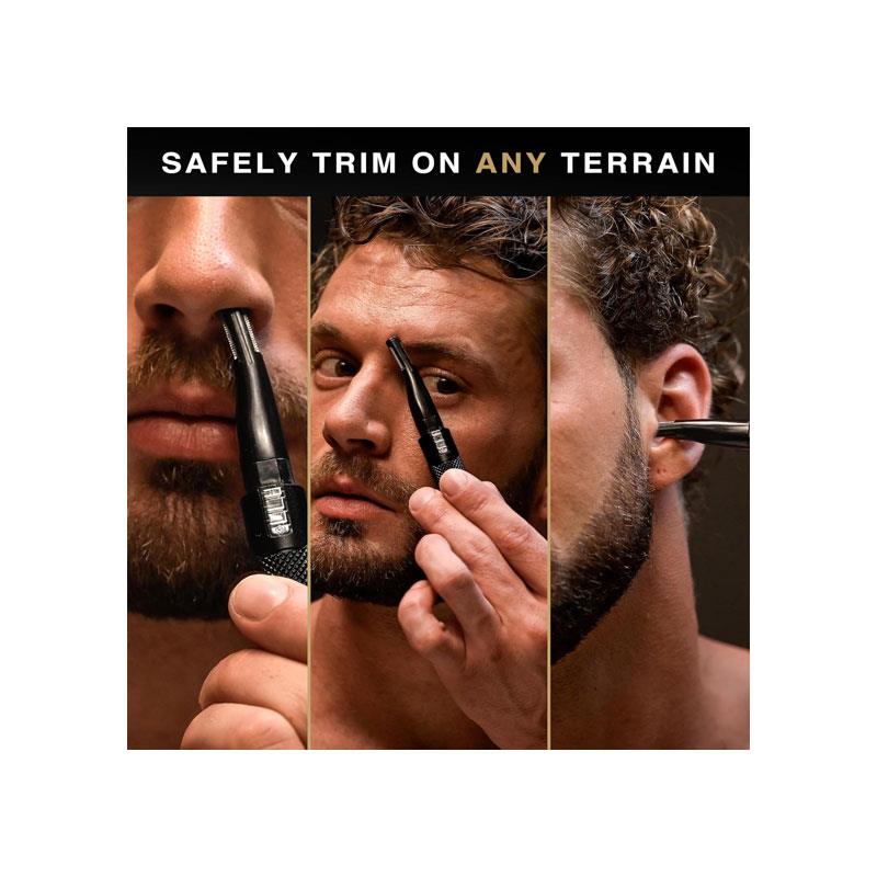 Wahl Manscaper Tactical Detail Trimmer Kit Nose Ear And Eyebrow Grooming Pen Trimmer Men's Facial Hair Removal Black - Image 4