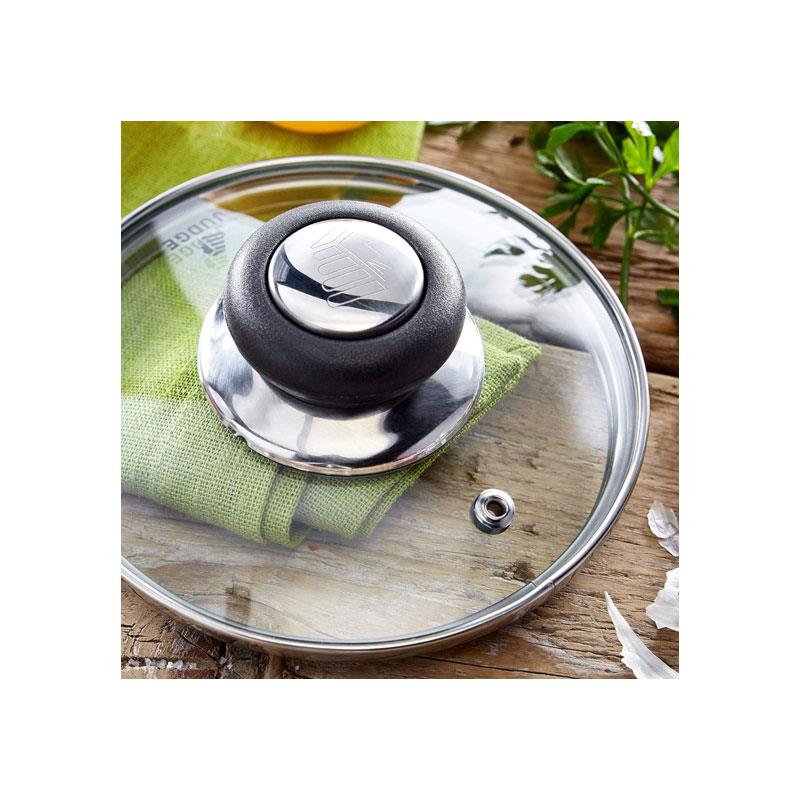 Judge Vista Non-Stick Saucepan 18cm/1.8 Litres Large Stainless Steel Shatterproof Vented Glass Lid Silver - Image 5