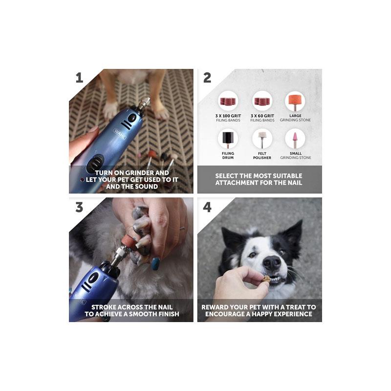 Wahl Electric Nail Grinder Dog Nail Filing Kit Mains Powered Lightweight With Attachments Blue - Image 5