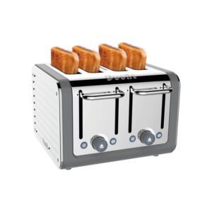 Dualit Architect 4 Slice Toaster Polished Stainless Steel 36mm Extra Wide Slots 2250W Grey