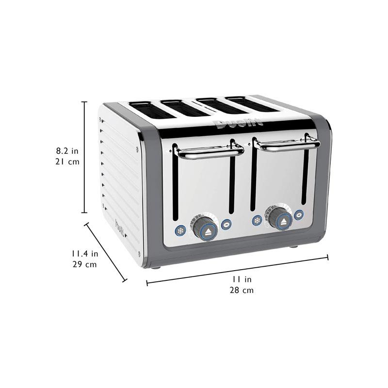 Dualit Architect 4 Slice Toaster Polished Stainless Steel Extra-Wide 36mm Slots 2250W Grey - Image 2