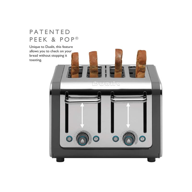 Dualit Architect 4 Slice Toaster Polished Stainless Steel Extra-Wide 36mm Slots 2250W Grey - Image 7