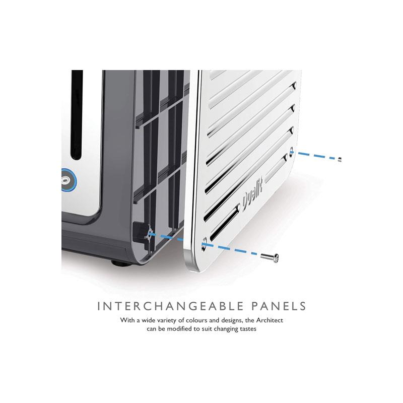 Dualit Architect 4 Slice Toaster Polished Stainless Steel Extra-Wide 36mm Slots 2250W Grey - Image 8