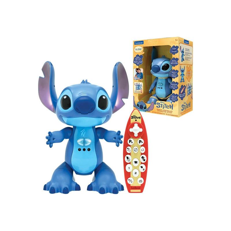 Lexibook Disney Stitch Bilingual Interactive Robot Toy Remote Control Programmable Touch Sensor Two Speed Blue
