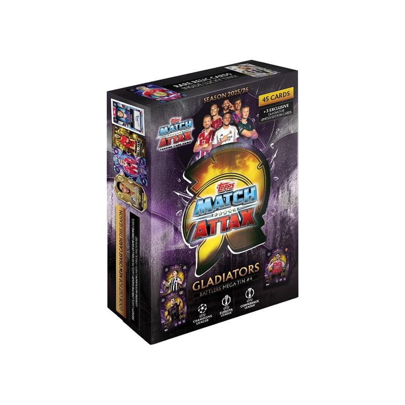 Topps UCC Match Attax 2025/26 Battlers Mega Tin Trading Cards Set 45 Cards + 3 Gladiators LE Cards Collector Tin Multicolour