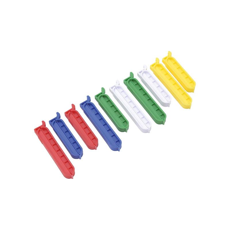 Dexam Plastic Bag Clips Set of 10 Multicolour Food Storage Sealing Clips Medium and Large