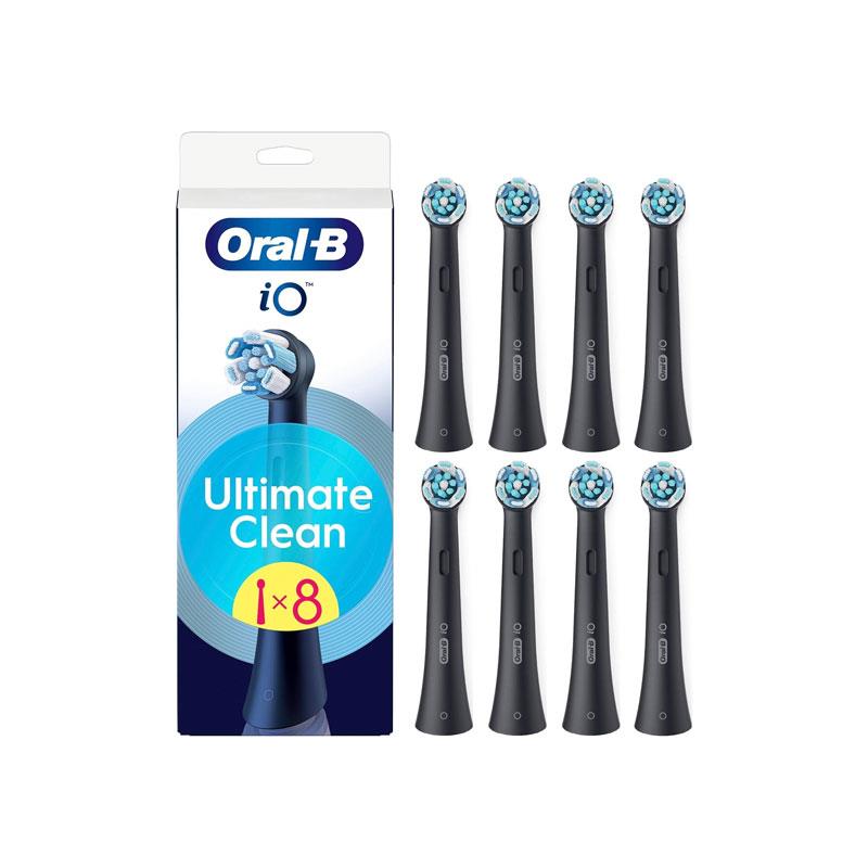 Oral-B Ultimate Clean Replacement Brush Heads 8 Pack Black for iO Series Electric Toothbrush