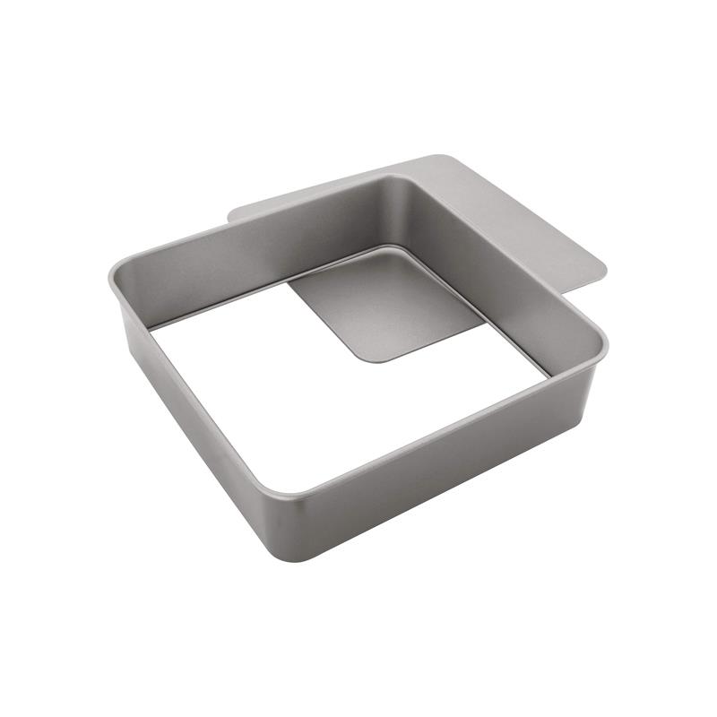 Judge 12-Inch Square Cake Tin with Loose Base – Non-Stick Carbon Steel Cake Tin 12-Inch Grey