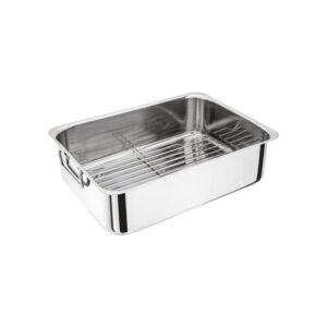 Judge Speciality Cookware Roasting Pan With Rack Extra Large Stainless Steel 36cm x 26cm x 10cm Silver