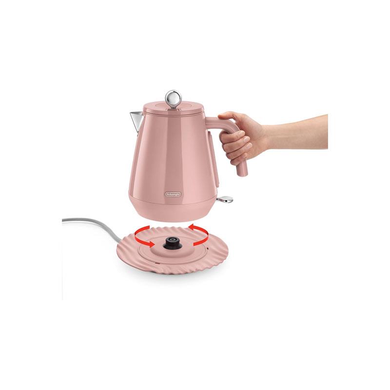 Delonghi Eclettica Electric Jug Kettle Stainless Steel 3000W 1.7 Litre Playful Pink - Image 2