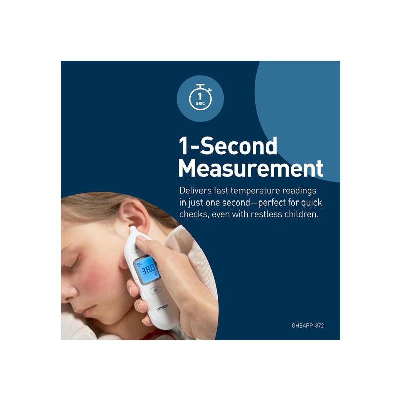 Omron Gentle Temp 533 Infrared Digital Ear Thermometer For Babies Children And Adults High-Speed 1-Second Measurement White - Image 4
