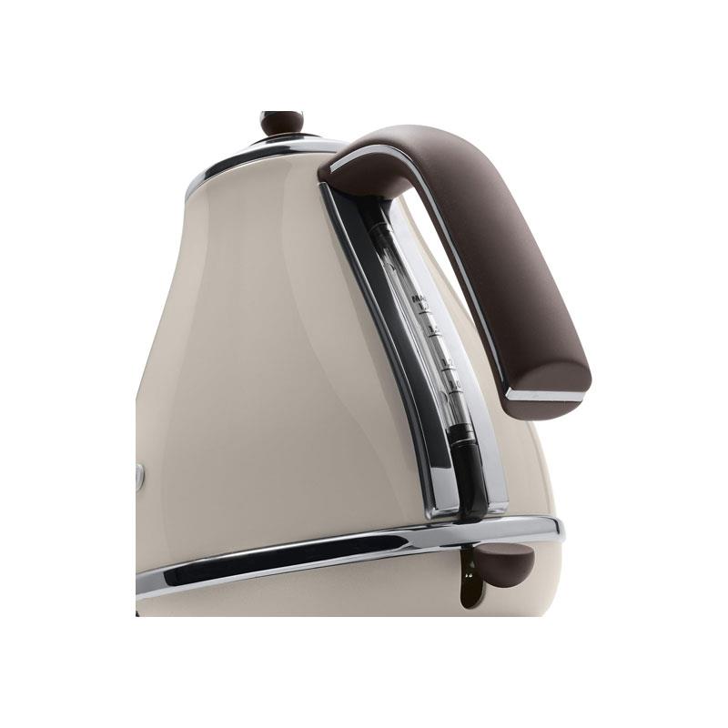 Delonghi Icona Vintage Electric Kettle Stainless Steel 3000W 1.7 Litres Beige - Image 2