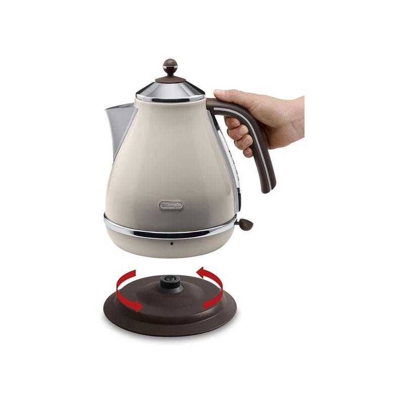 Delonghi Icona Vintage Electric Kettle Stainless Steel 3000W 1.7 Litres Beige - Image 3