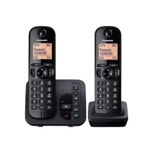 Panasonic Digital Cordless Answer Phone With Nuisance Calls Block 1.6 Inch Easy-To-Read Backlit Display Speakerphone Eco Mode Twin Black