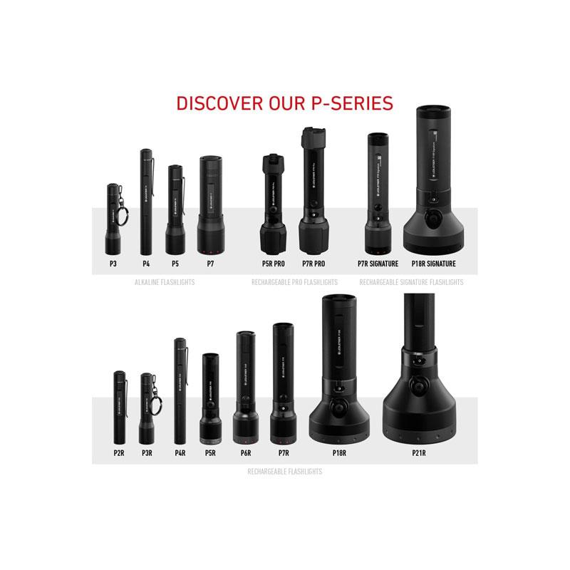 Ledlenser P6R LED Rechargeable Torch Super Bright 1200lm 320m Adjustable Focus 4 Modes Powerful 60 Hour Battery IP68 Waterproof Tactical Flashlight USB-C Black 7 Ledlenser P6R LED Rechargeable Torch Super Bright 1200lm 320m Adjustable Focus 4 Modes Powerful 60 Hour Battery IP68 Waterproof Tactical Flashlight USB-C Black - Image 7