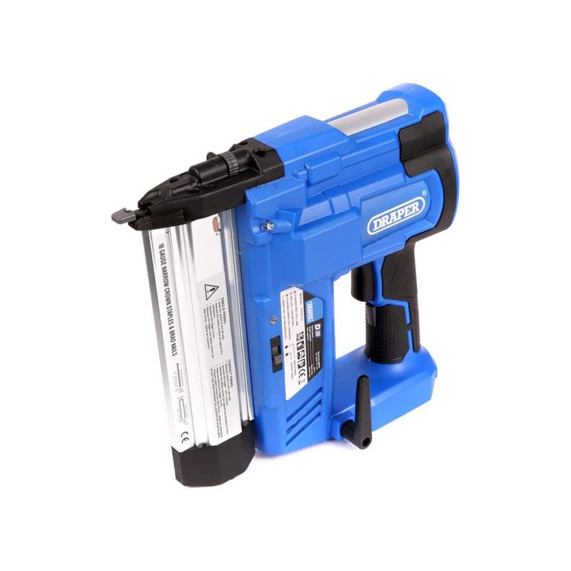 Draper D20 20V Cordless Nailer And Stapler 1 x 2.0Ah Battery 1 x Charger Blue - Image 3