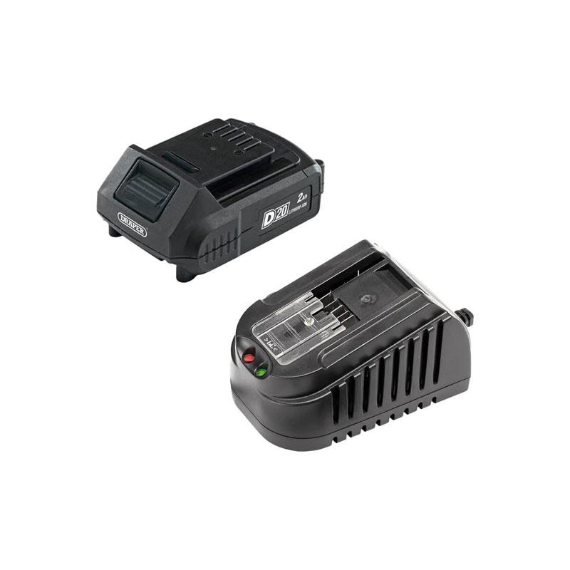 Draper D20 20V Cordless Nailer And Stapler 1 x 2.0Ah Battery 1 x Charger Blue - Image 5