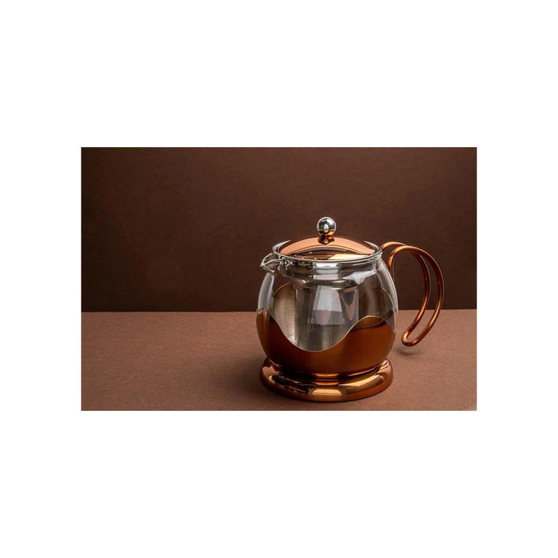 La Cafetiere Izmir Glass Tea Infuser 2-Cup Teapot Copper 2 La Cafetiere Izmir Glass Tea Infuser 2-Cup Teapot Copper - Image 2
