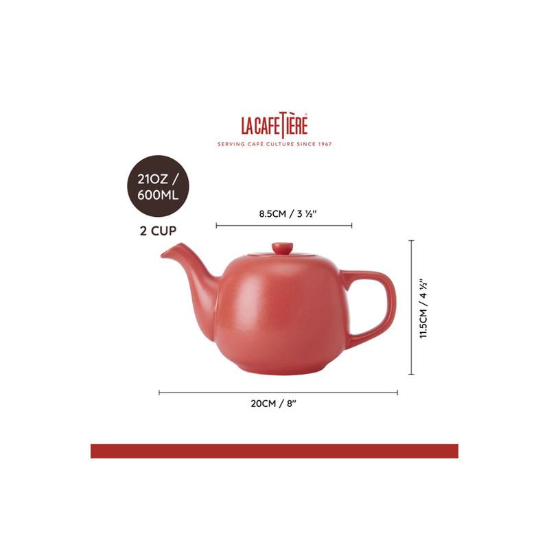 La Cafetiere Classic Teapot Stoneware 600ml Red 8 La Cafetiere Classic Teapot Stoneware 600ml Red - Image 8