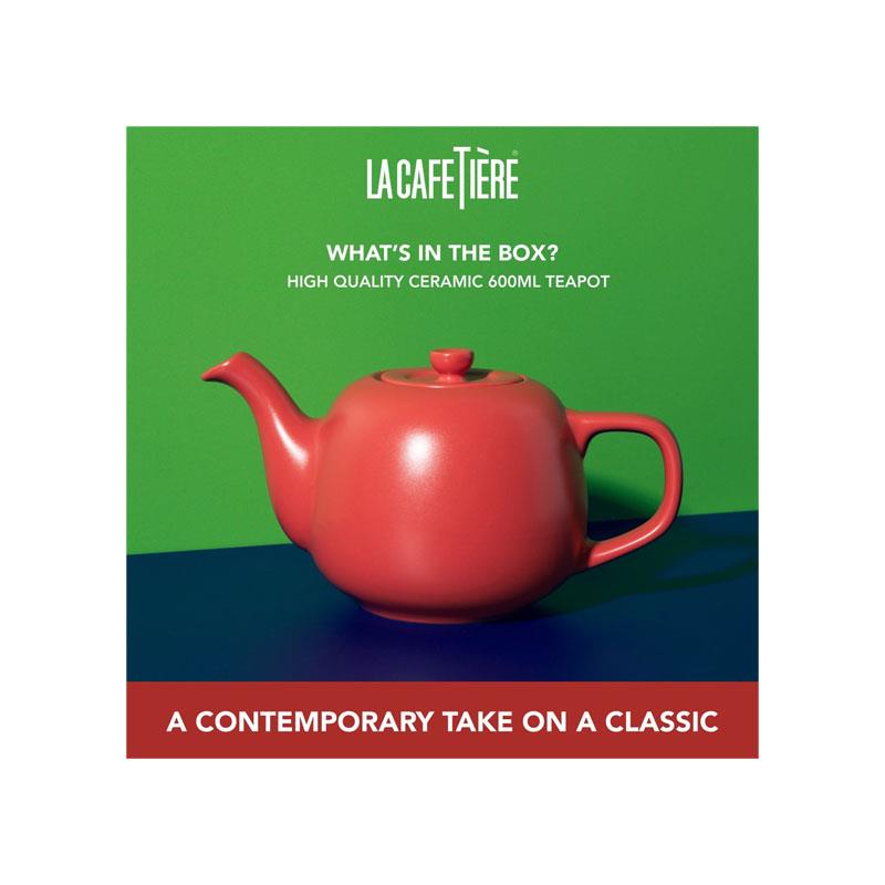 La Cafetiere Classic Teapot Stoneware 600ml Red 9 La Cafetiere Classic Teapot Stoneware 600ml Red - Image 9