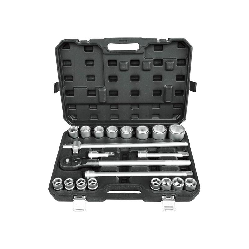 Hilka Tools 3/4 Inch Drive Socket Set Metric Chrome Vanadium Steel 21 Piece