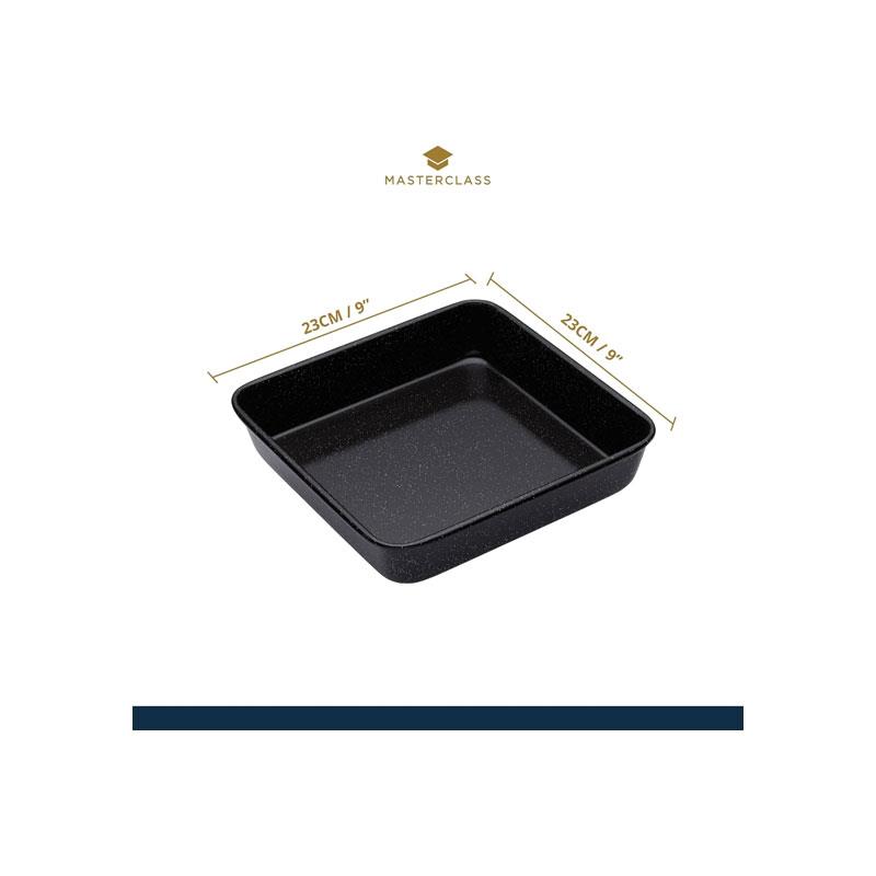 MasterClass Vitreous Enamel Roasting Pan Steel 40 x 28 x 7.5 cm Black - Image 2