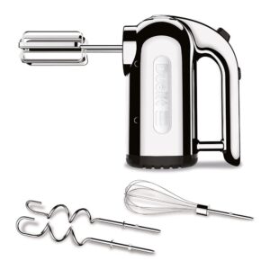Dualit Hand Mixer With Flat Beaters Dough Hooks And Whisk Attachments 4 Speed Settings 400W - Chrome